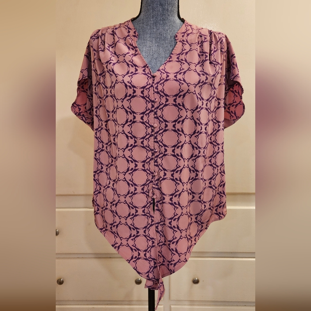 a.n.a A New Approach Button-Front Blouse Size Large